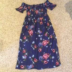 Floral off the shoulder midi dress